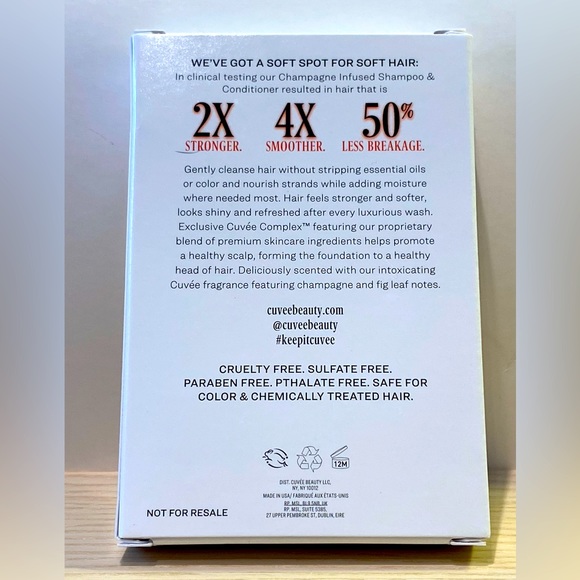 NWT CUVÉE BEAUTY Champagne Infused Shampoo and Conditioner Sample Set - Picture 2 of 15